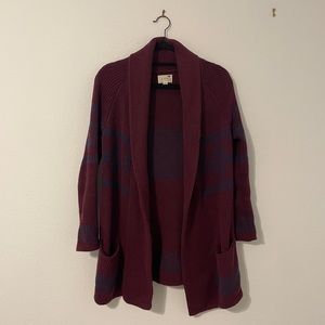 LA Hearts XS/S maroon and dark blue cardigan sweater with pockets
